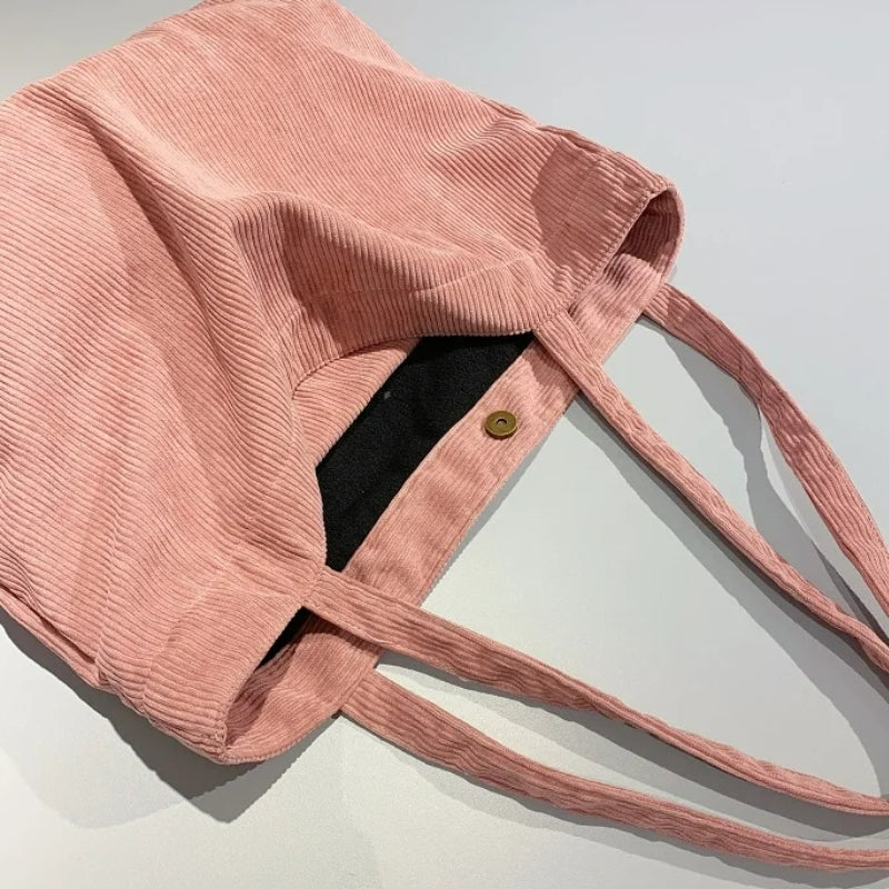 Tote Bag Velours Côtelé