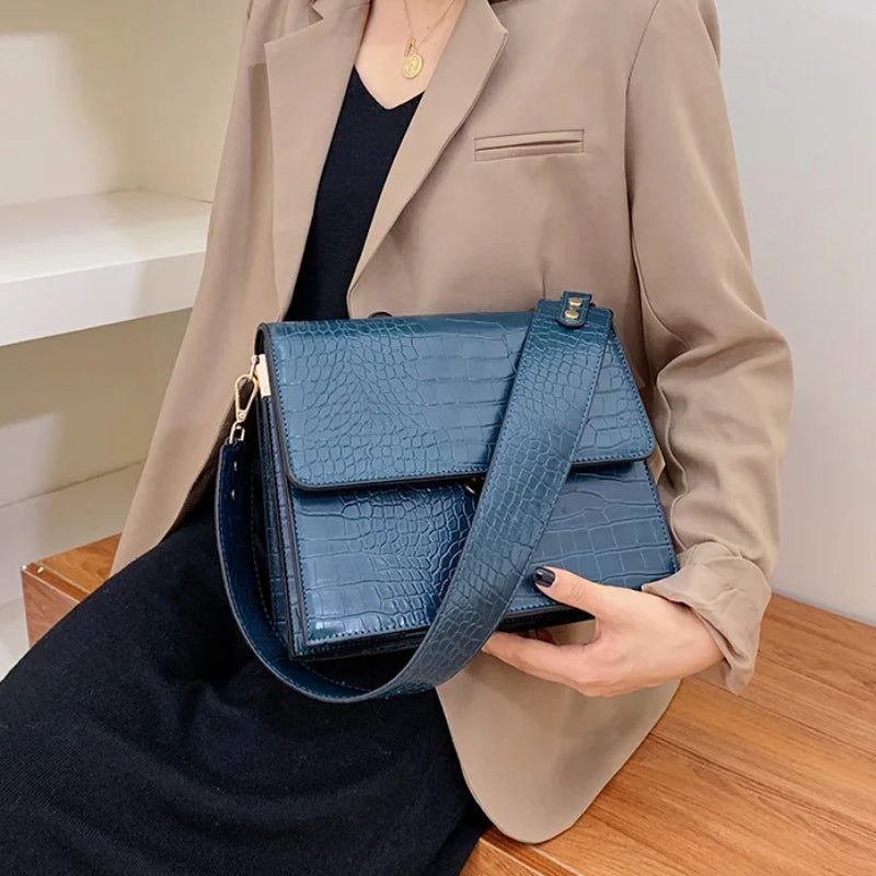Sac Bandoulière Effet Croco