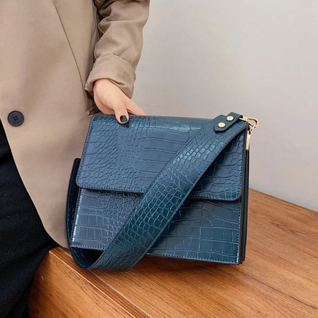 Sac Bandoulière Effet Croco