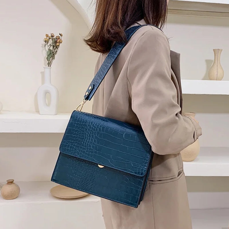 Sac Bandoulière Effet Croco