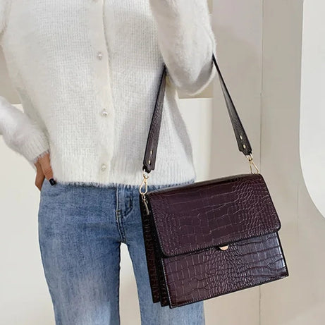 Sac Bandoulière Effet Croco