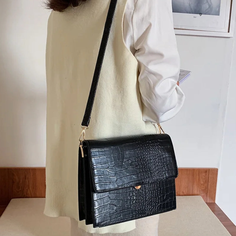 Sac Bandoulière Effet Croco
