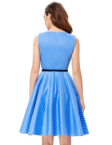 Robe vintage Bleue Ciel Mi-Longue