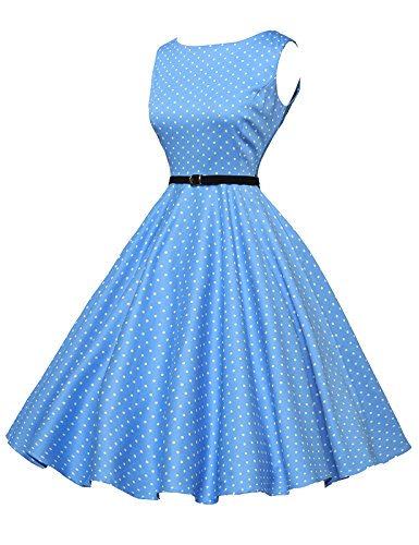 Robe vintage Bleue Ciel Mi-Longue