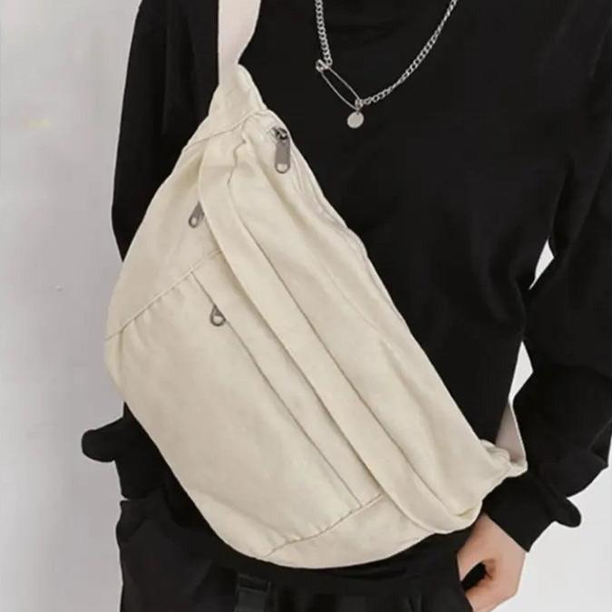 Grand sac à main banane XXL blanc