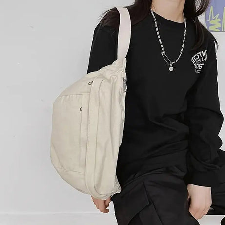 Grand sac à main banane XXL blanc