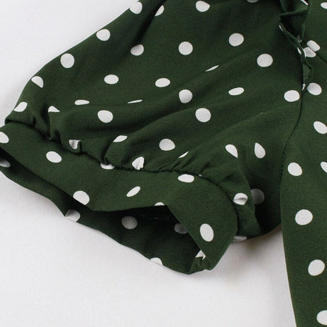 Robe vintage Verte à Pois