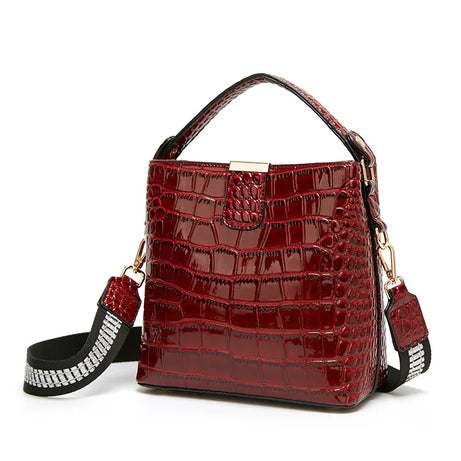 Sac Verni Effet Peau de Crocodile