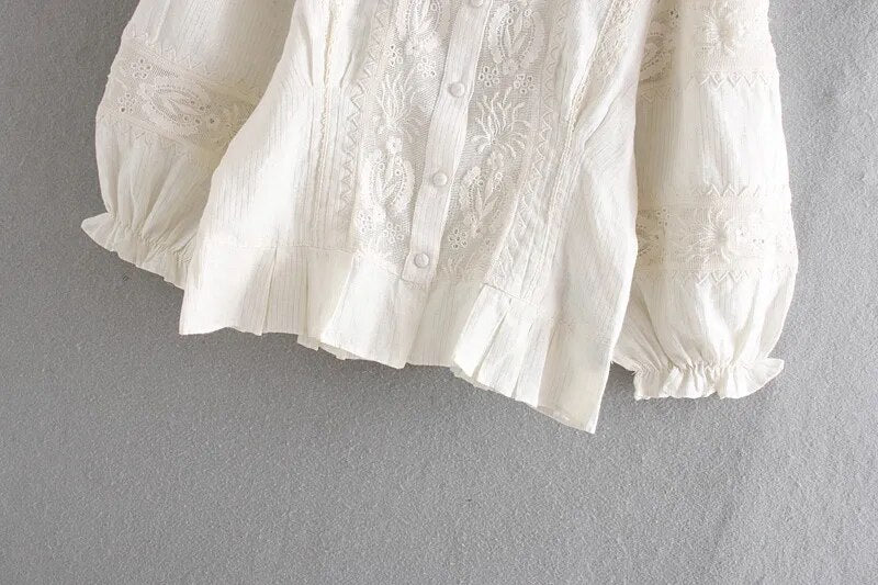 Tiger women's embroidered blouse