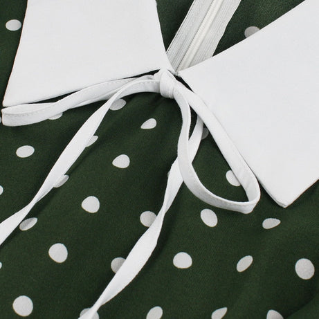 Robe vintage Verte à Pois