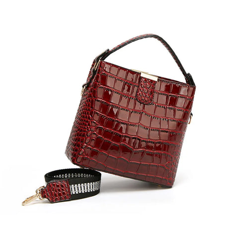 Sac Verni Effet Peau de Crocodile