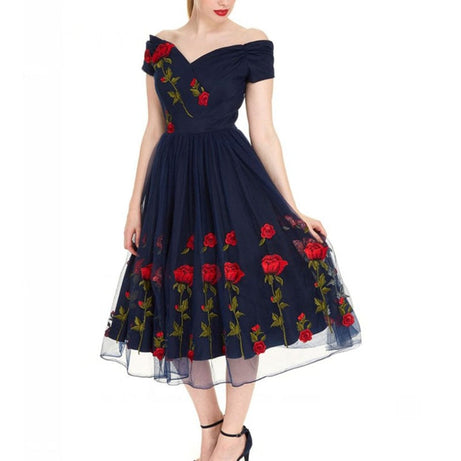Robe vintage Motifs Roses