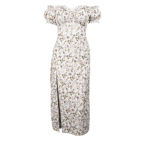 Semana - Robe de soirée Maxi à manches bouffantes