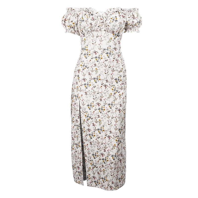 Semana - Robe de soirée Maxi à manches bouffantes