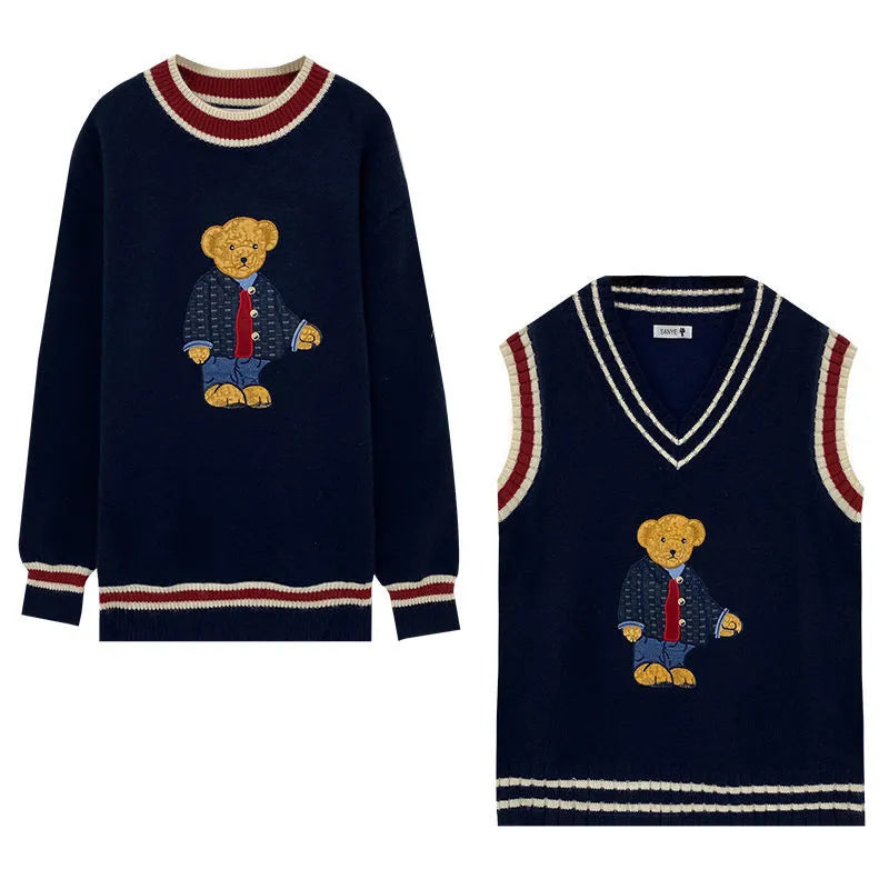 Pull ours de dessin animé de style japonais pour femmes