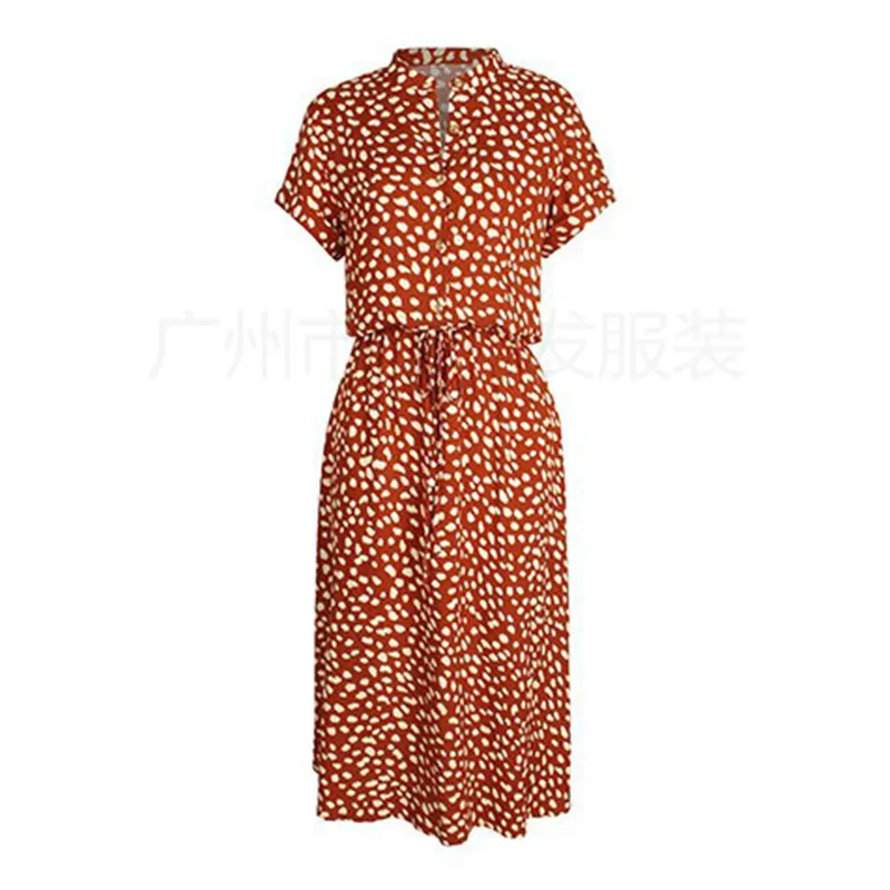 Sommerliches böhmisches Polka-Dot-Kleid für Damen