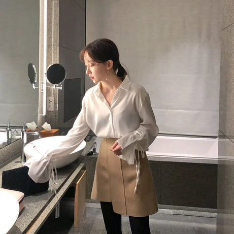 Chemisiers en mousseline de soie pour femmes Kallyo