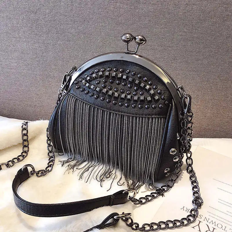 Sac à main chaîne noir