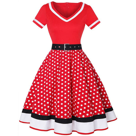 Robe vintage Rouge à Pois