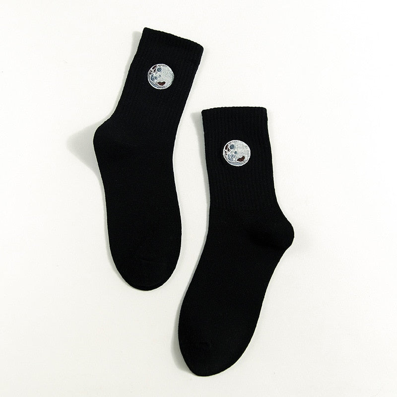 Chaussettes longues femme douces avec broderie cosmique Imani