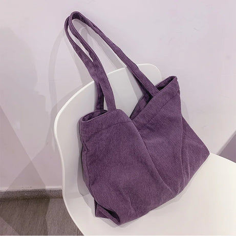 Tote Bag Velours Côtelé