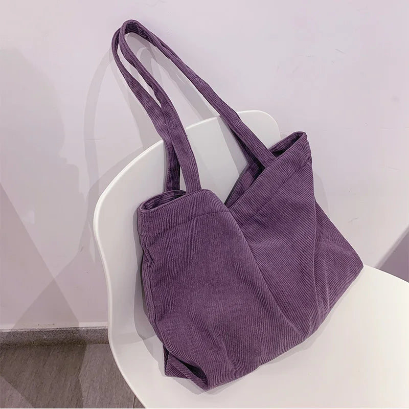 Tote Bag Velours Côtelé