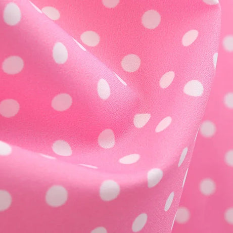 Robe vintage Crayon  Rose à Petits Pois Blancs