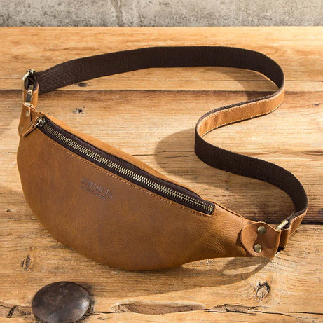 Sac à main banane cuir homme