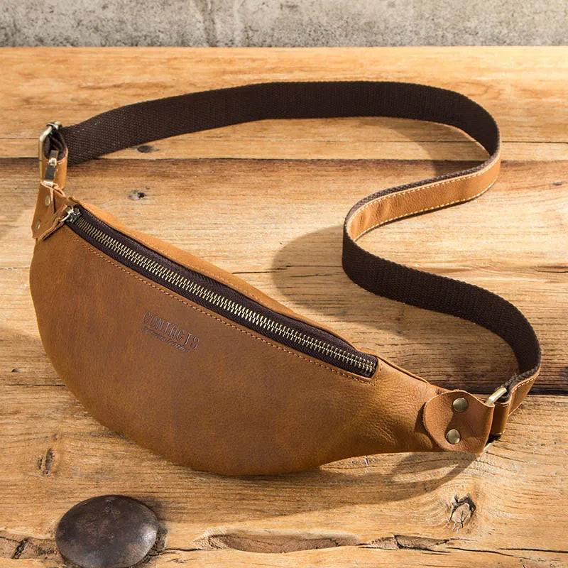 Sac à main banane cuir homme