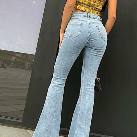 Jean évasé en denim vintage pour Femmes Hakko