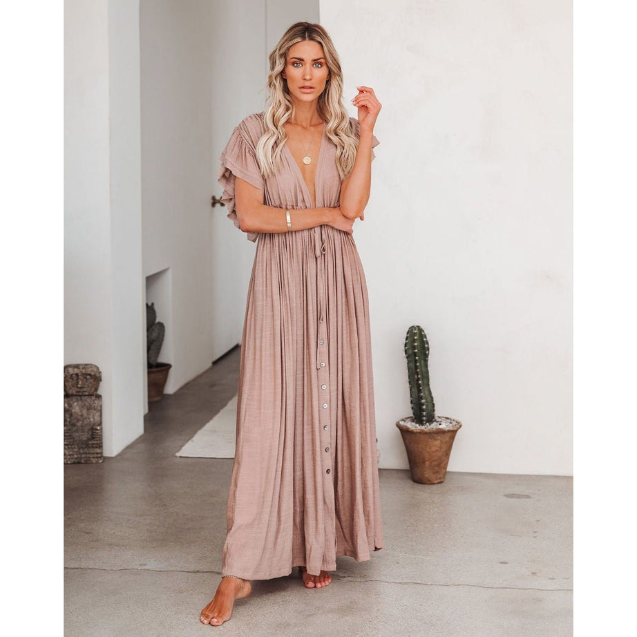 Böhmisches fließendes langes Kleid