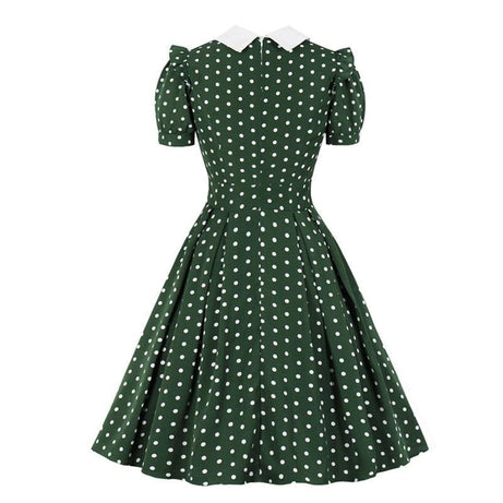 Robe vintage Verte à Pois