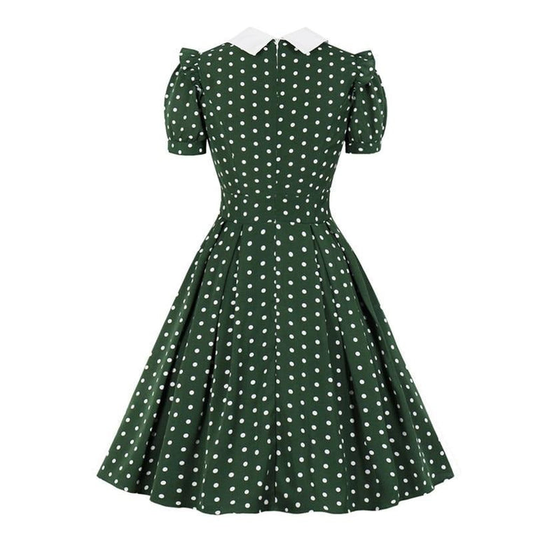 Robe vintage Verte à Pois