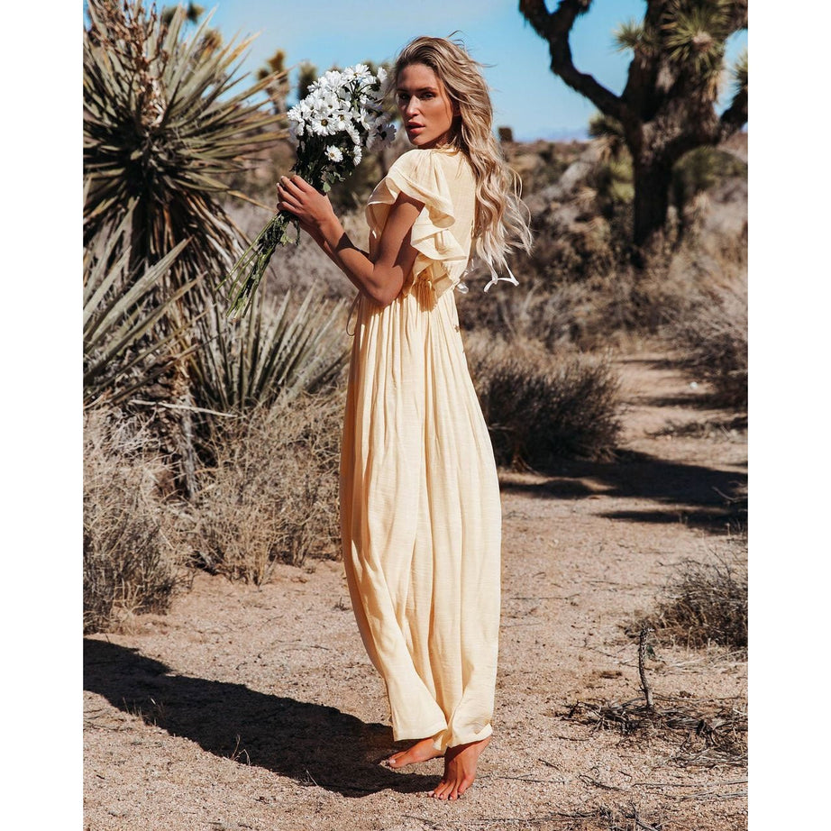 Robe Crème Longue Bohème