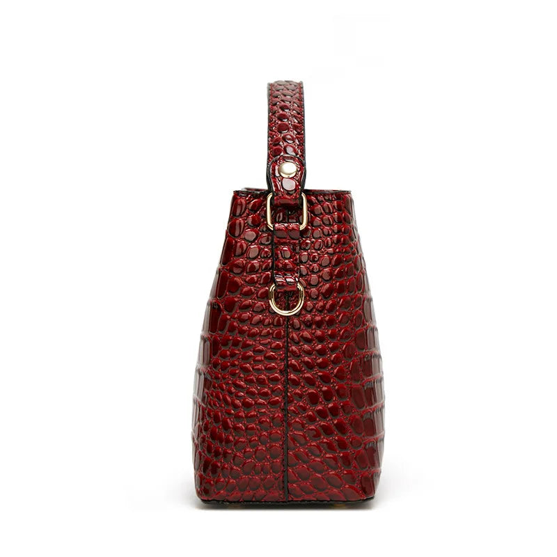 Sac Verni Effet Peau de Crocodile