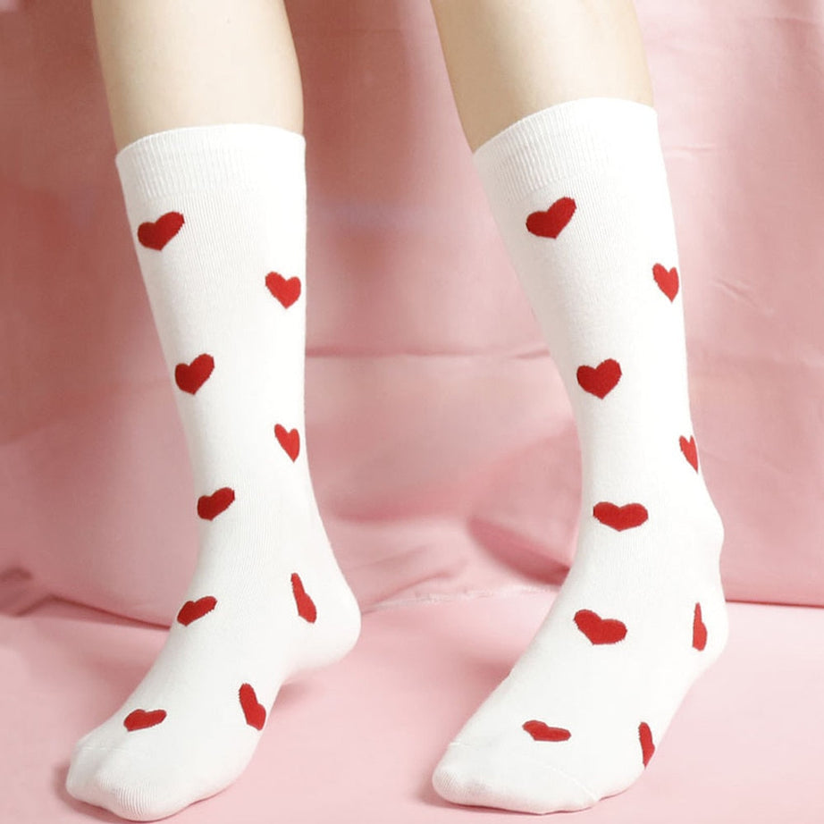 Lange Damensocken mit Herzen Flannery