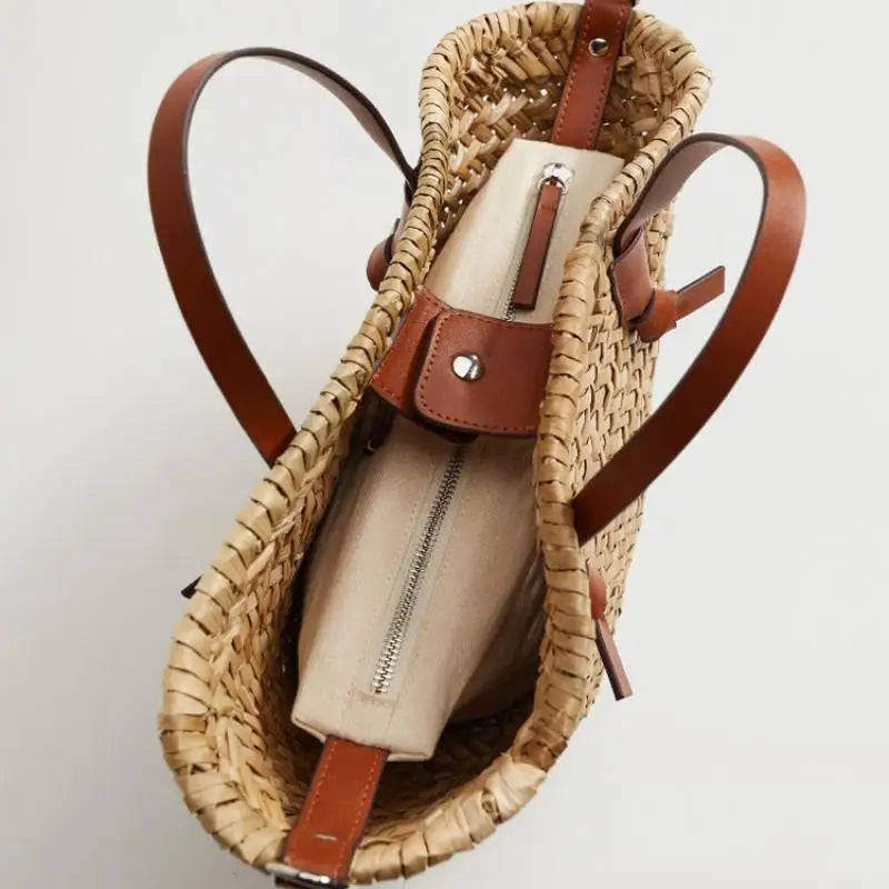 Panier sac à main paille