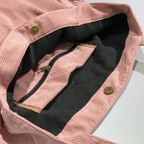 Tote Bag Velours Côtelé