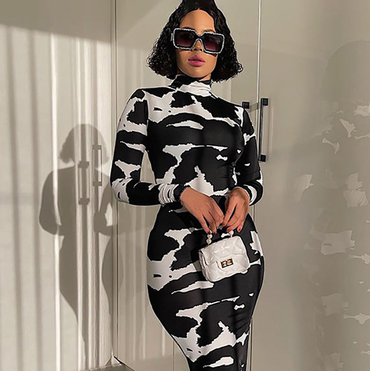Riana – Langärmliges, figurbetontes Bleistift-Abendkleid für Damen
