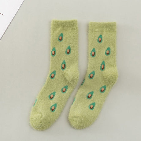 Chaussettes femme en peluche avec motif fruits Latasha