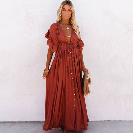 Langes schickes böhmisches Kleid Rost