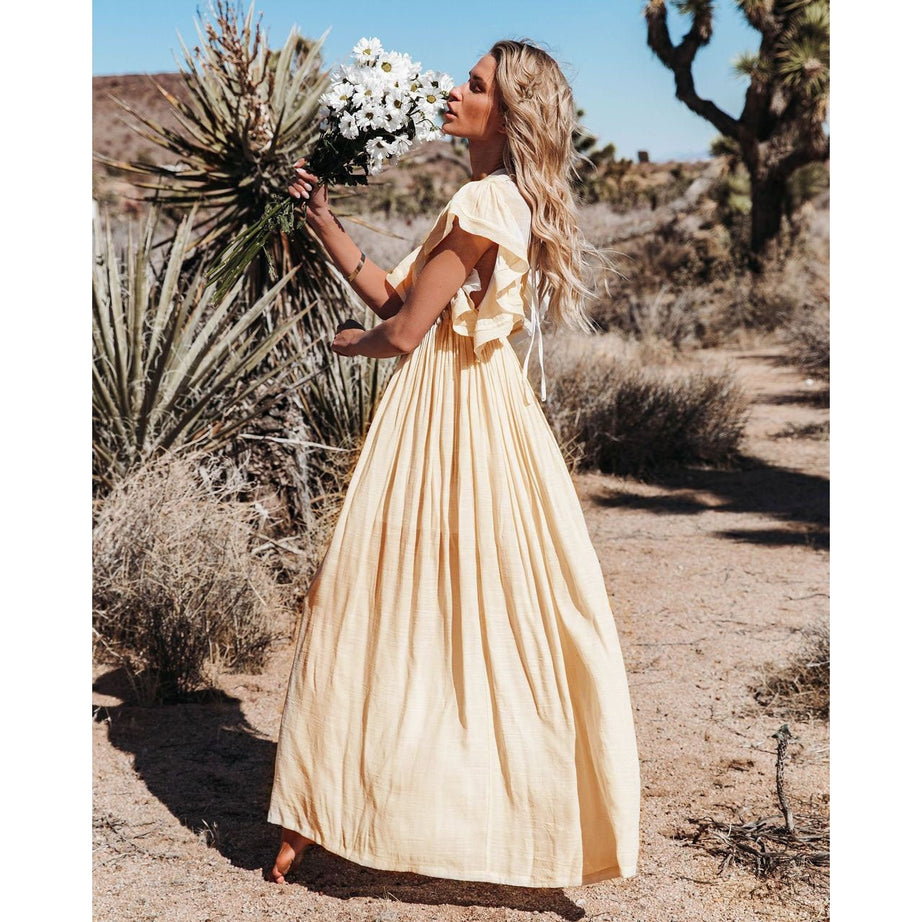 Robe Crème Longue Bohème