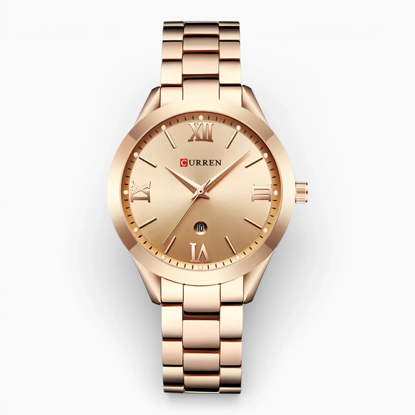 Montre Femme Acier Or Rose Boucle Déployante