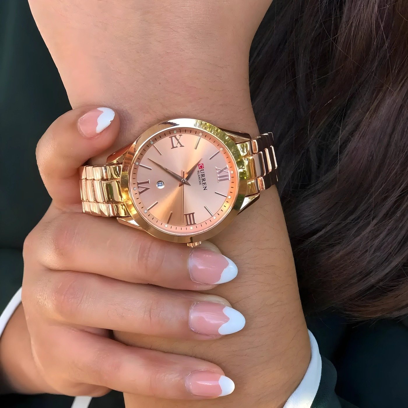 Montre Femme Acier Or Rose Boucle Déployante