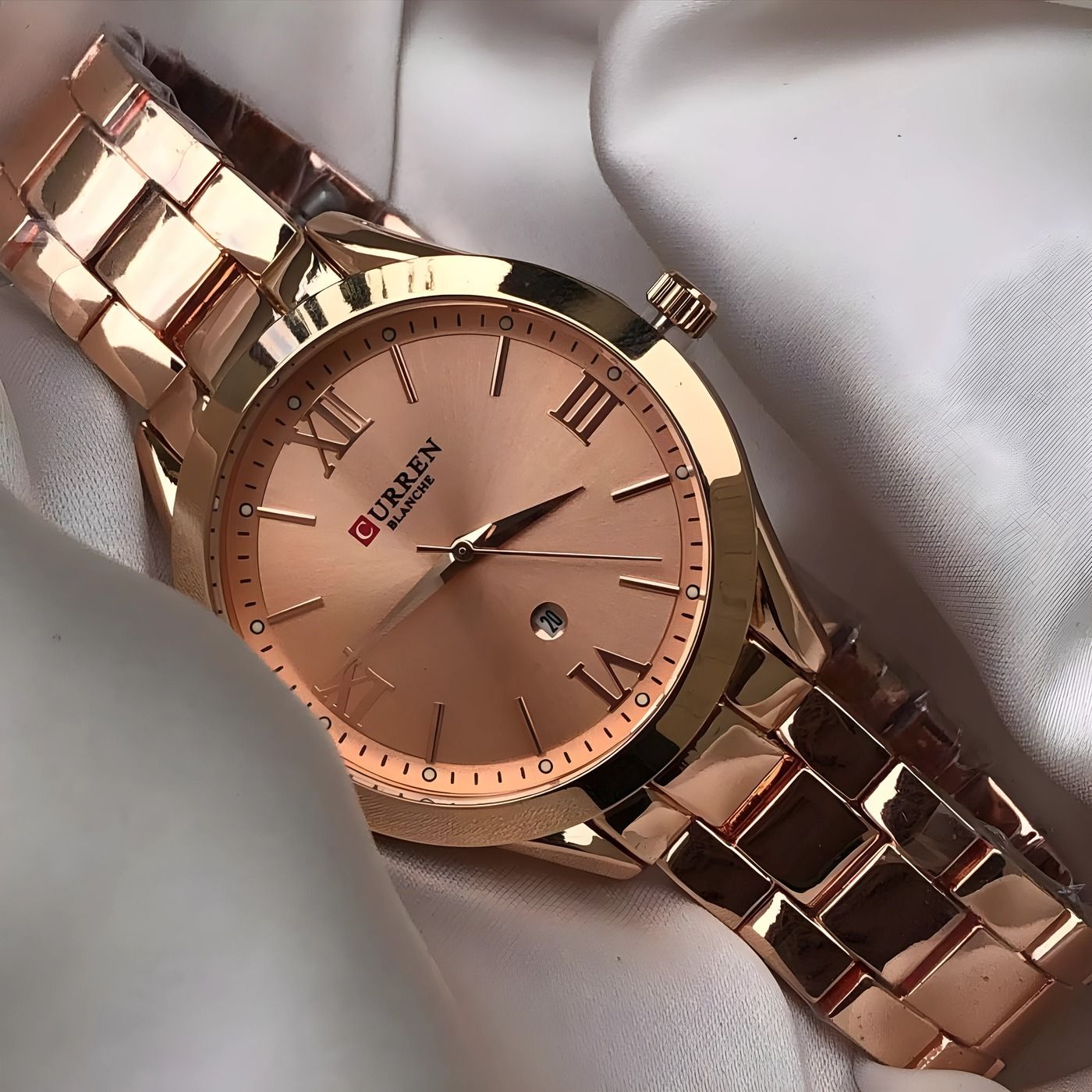 Montre Femme Acier Or Rose Boucle Déployante