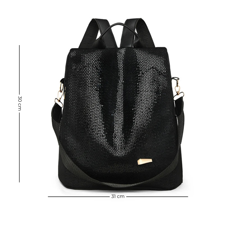 Sac à Dos Noir à Paillettes en Toile