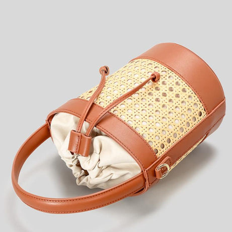Sac Rotin Tressé Design avec Bandoulière
