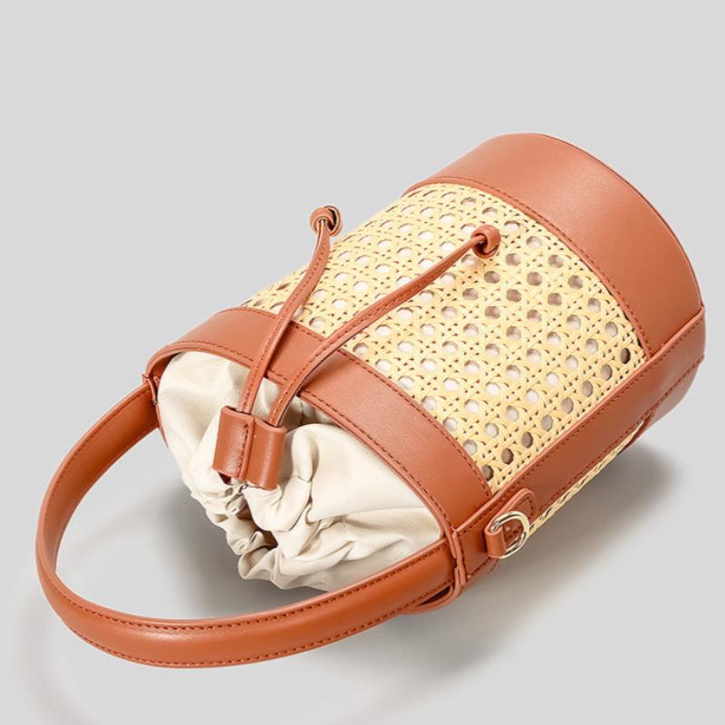 Sac Rotin Tressé Design avec Bandoulière
