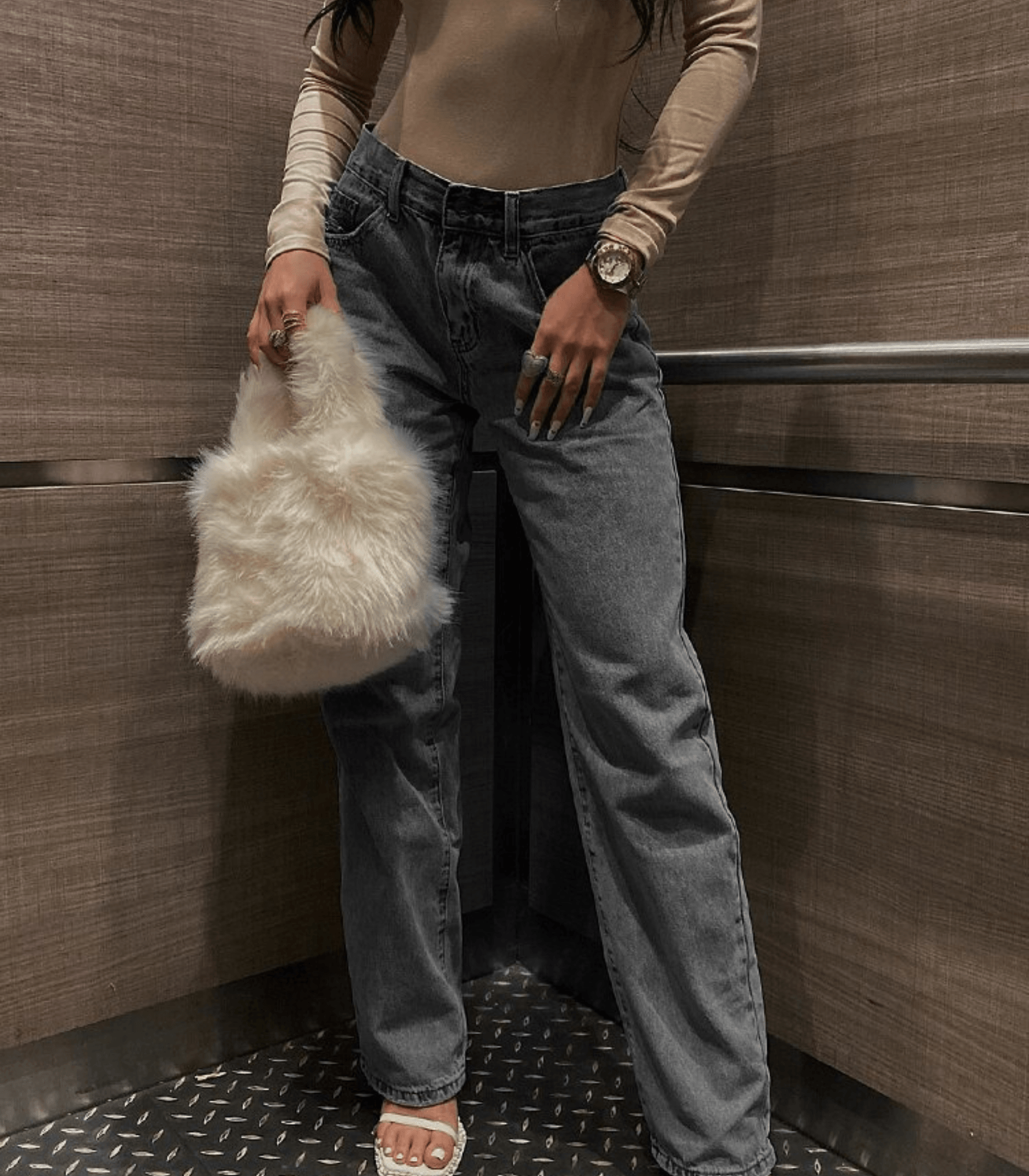 Raarrala | Jeans denim baggy avec déchirures à l'arrière