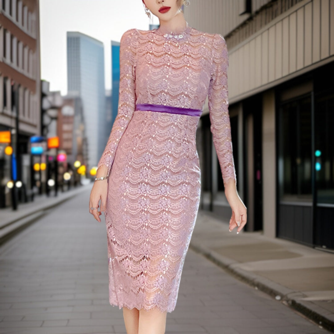 Aria - Elégante robe de soirée d'hiver en dentelle